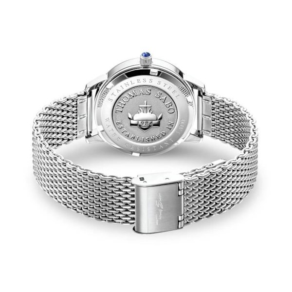 Damklocka - Thomas Sabo - WA0301-201-209-33 - Rostfritt stål - 5 ATM vattentät - Blå urtavla Silver, Blå
