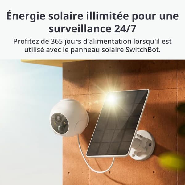 Trådlär SwitchBot 2K säkerhetskamera med solpanel - Färgnattseende