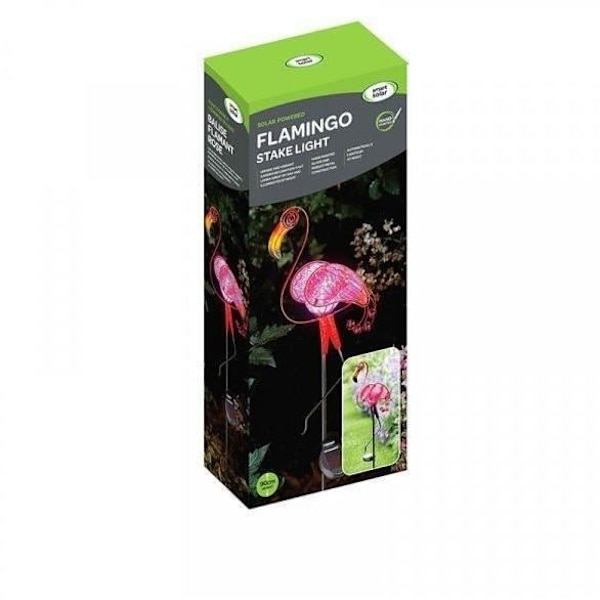 Rosa solenergi lysande metall flamingo att sticka Stål