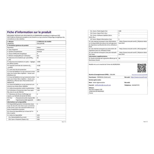 Smartphone Crosscall STELLAR M6 CHAMONIX