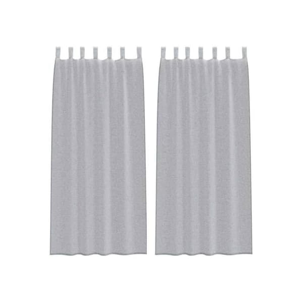 Gardiner i voile - vidaXL - Mörkgrå - Polyester - 260x140 cm - 2 stycken - Utvändig montering Mörkgrå