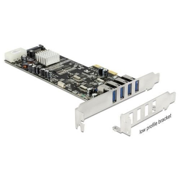 USB-adapter - DELOCK 89365 - PCIe - USB 3.0 - Dataöverföringshastighet 5 Gbit/s