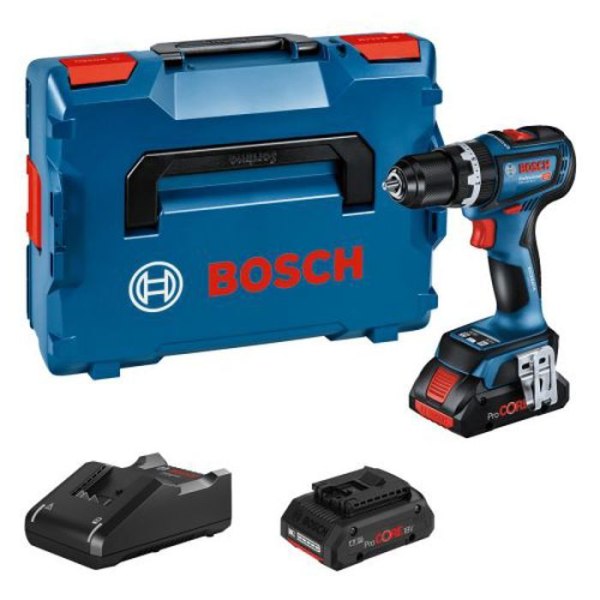 18V GSB 18V-90 C borrhammare + 2 Procore 4Ah batterier + laddare i L-BOXX box - BOSCH - 06019K6105