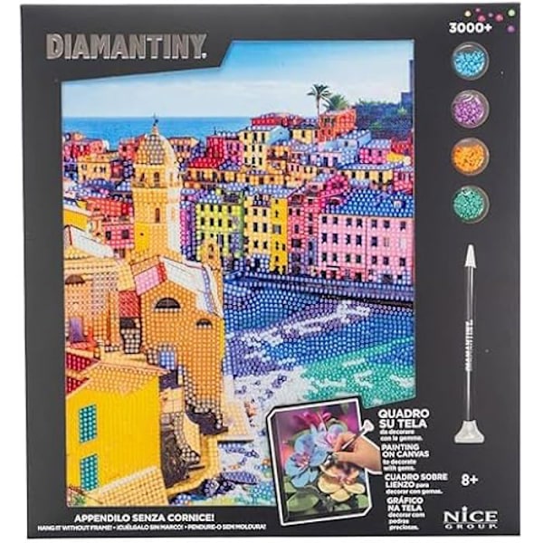 DIAMANTINY - Cinque Terre målning efter siffror - Flerfärgad - 32 x 30 x 2 cm Flerfärgad