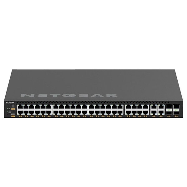 NETGEAR MSM4352 - Hanterbar Ethernet-switch med 44 portar 2.5Gbps PoE++ 194W och 4 portar 10 Gigabit + 4x SFP28 - Rackmonterbar Svart