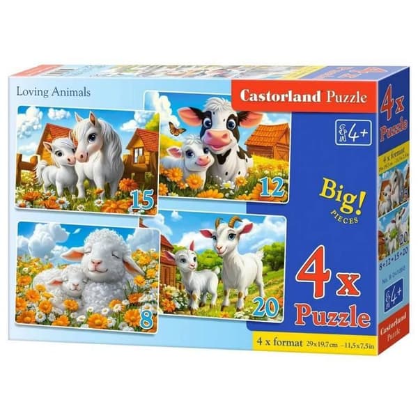 4 pussel: Älska djur
