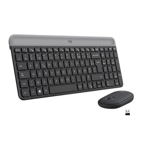 Tangentbordsmusset - Trådlös - Logitech - MK470 Slim - Tyst - AZERTY - Svart