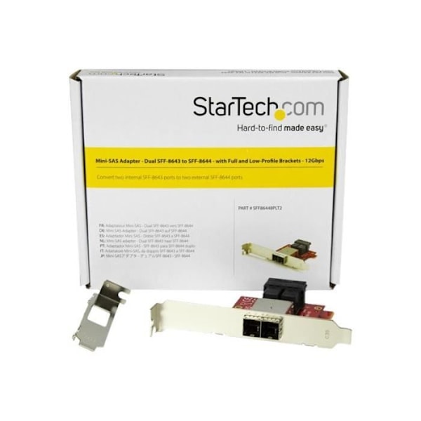 StarTech.com 2x intern SFF-8643 till 2x extern SFF-8644 Mini SAS-adapter med 12 Gb-s fästen internt till externt...