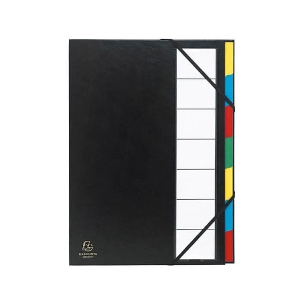 EXACOMPTA Rigid File Organizer "Ordonator" Expanderbar baksida 7 fack Svart Svart