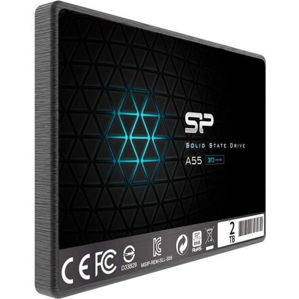 2TB intern SSD, SATA III, 2,5" intern SSD-hårddisk - 560 MB/sek läsning - SILICON POWER