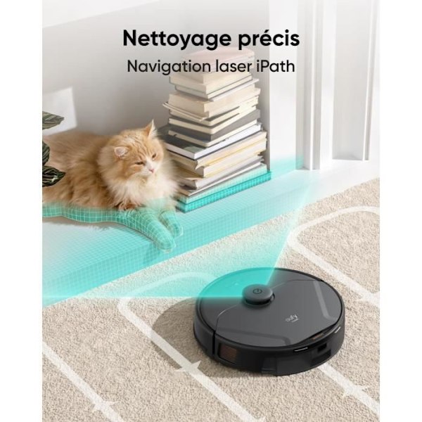 eufy Robotdammsugare Clean X8 Pro, Kraftfull sug med Twin-Turbine 2 4 000 Pa, Aktiv avlumningstrådsborste och navigation