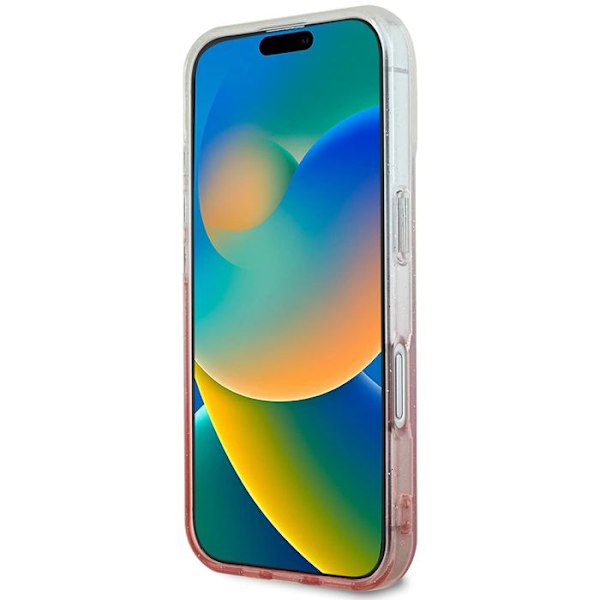 Coque Guess IML Glitter Gradient MagSafe för iPhone 16 Pro (brun)