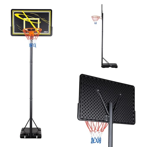 Basketbollkorg - NILS - ZDK319E - Mobil - Justerbar höjd - Väderbeständig svart