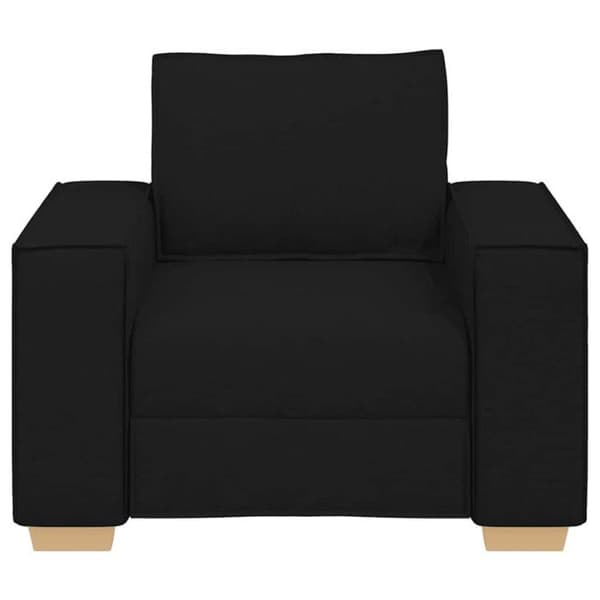 Fåtölj - Svart - 100% polyester - 1 plats - Breda armstöd Svart