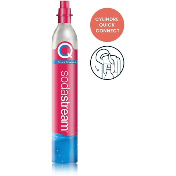 Omladdningsgas SODASTREAM - Quick Connect-system för klippning - Upp till 60L kolsyrat vatten Rosa