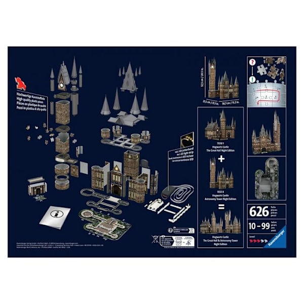 Pussel 3d slottet Hogwarts Flerfärgad