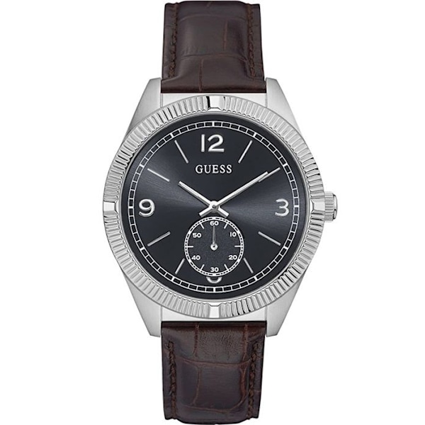Klocka - GUESS - W0873G1 - 42mm - Brun Läder - Rostfritt Stål