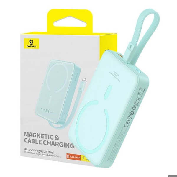 Baseus - Magnetisk Mini Powerbank (P10022109333-00) - MagSafe, USB-C, 10000mAh, 20W - Mynta