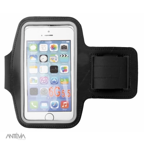 ANTEVIA - Universal vattentätt telefonarmband + nyckelficka | Max storlek: 6,4 tum eller 16,2 cm | Färg: Svart (Kelan Black) Svart