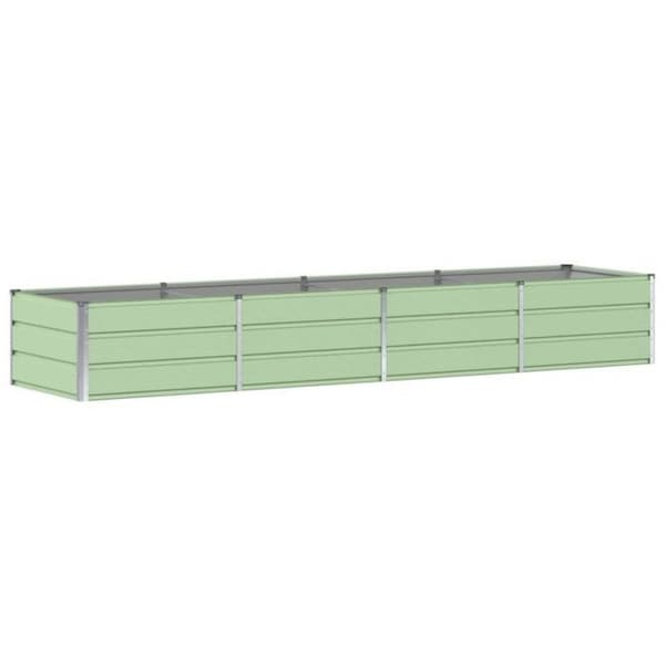 Planteringslåda - VIDAXL - 320 x 80 x 45 cm - Stål & plast - Grön - Rektangulär Grön