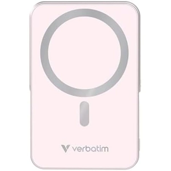 Batteri Externt - VERBATIM - Ladda 'n' Gå - 10 000 mAh - MagSafe - Snabbladdning 15 W Rosa