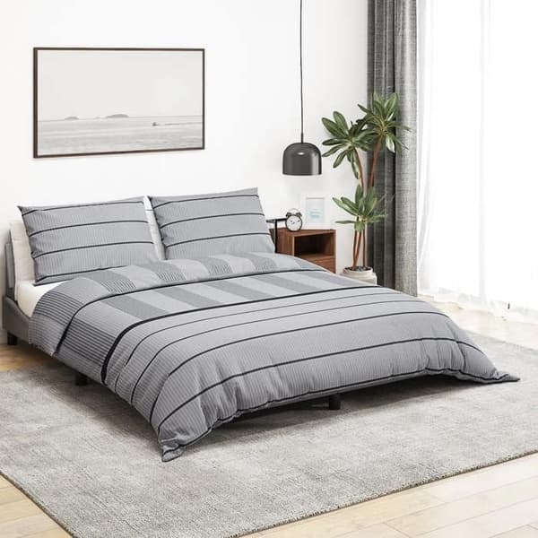 vidaXL Påslakanset Grå 140x200 cm Bomull 136435