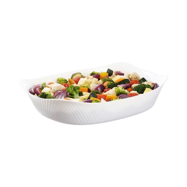 Bakform - LUMINARC - Smart Cuisine Wavy - Rektangulär 34 x 25 cm - Ultra-lätt opal - Ugns- och diskmaskinskompatibel Vit