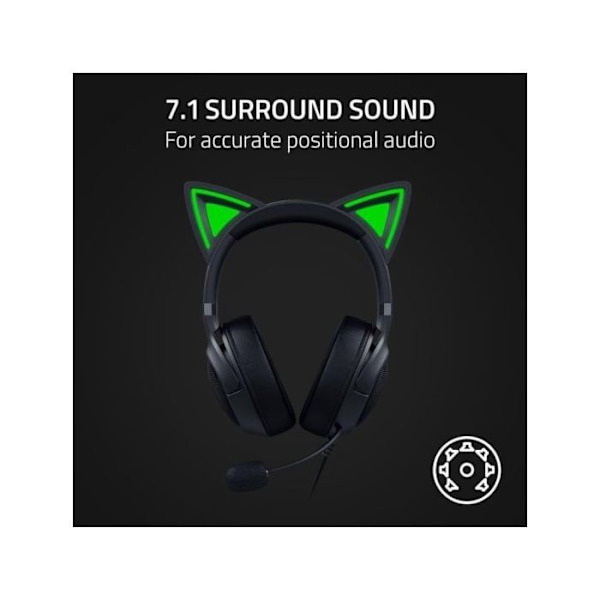 Spelheadset - Razer - Kraken Kitty V2 - Svart - USB-A - Över örat