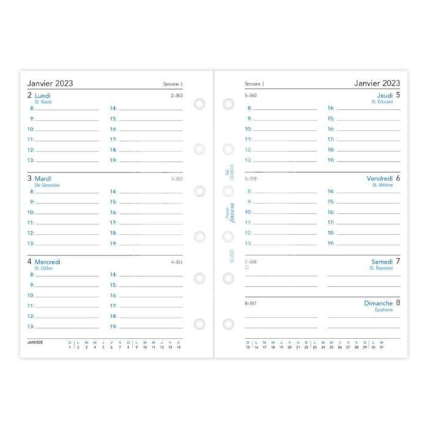 Ombord - FILOFAX - Pocket - Vecka på 2 sidor - 2023 - Vit Vit