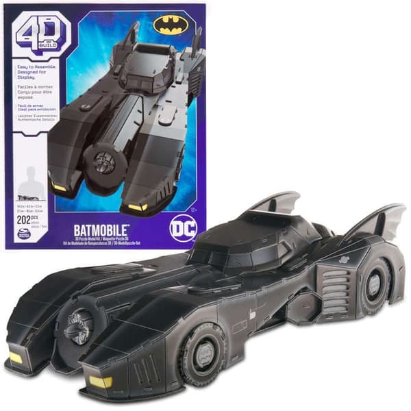 4D-pussel Bygg Batman Batmobile 3D-bilmodell att montera Flerfärgad