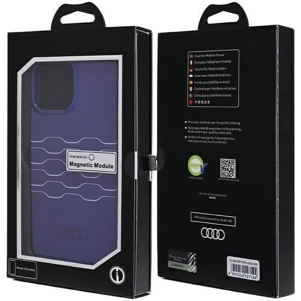 Fodral för iPhone 13 Pro Max - AUDI - Blå - Hård - Audi-logga - Hållbar och flexibel Blå