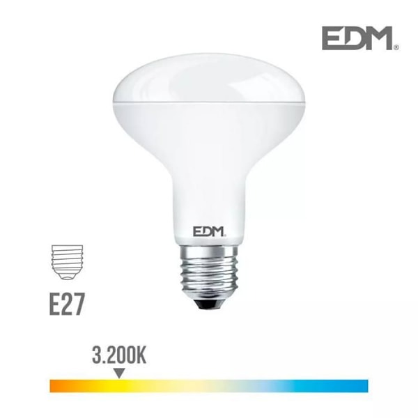 LED-lampa E27 10W R80 motsvarande Vit varmt