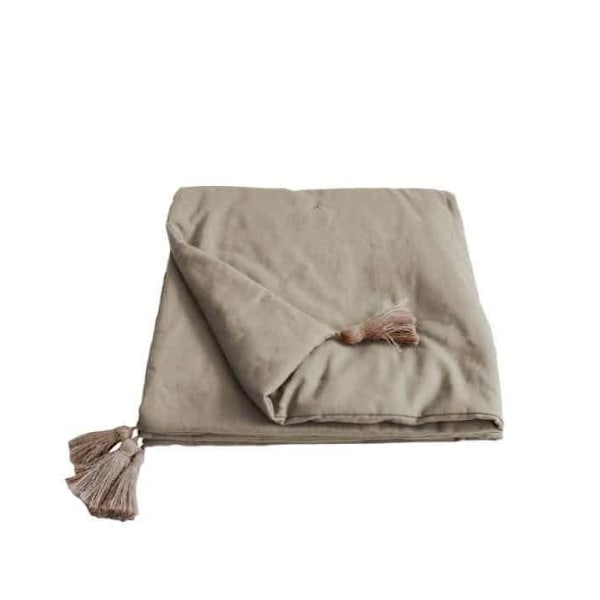 Edredon - HOME MAISON - Panama - 90 x 190 cm - Beige - Pomponger i jute Naturlig