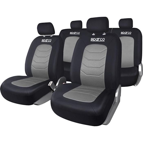 Bilstolsöverdrag - Sparco - S-line - Grå - Universal - Airbag-kompatibel Svart grå