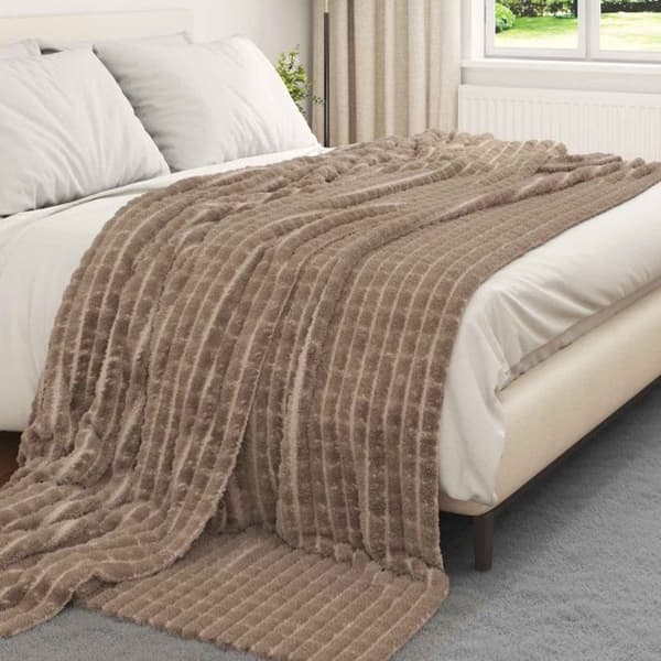 Täckning - täcke - pläd Vidaxl Engångstäckena 6 st Kamel 270 x 240 cm Fleece