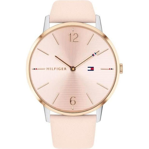 Klocka - Tommy Hilfiger - 1781973 - Rosa läder - 40 mm - Vattentät 3 bar Rosa