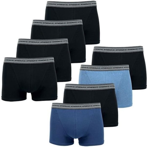 Kalsonger herr - ATHENA - Eco Pack - 8-pack - Stretchbomull - Bekväm och hållbar Blå-svart-blå ljung-svart-svart-sva S