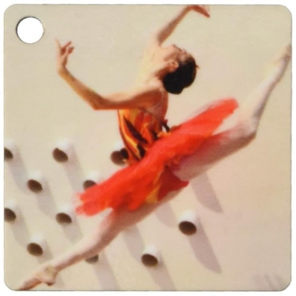 3dRose kc_10022_1 - KVM SWITCH - Ballerina som dansar och hoppar med en röd klänning? Nyckelring, 5,7 x 11,4 cm, set om 2 (KC