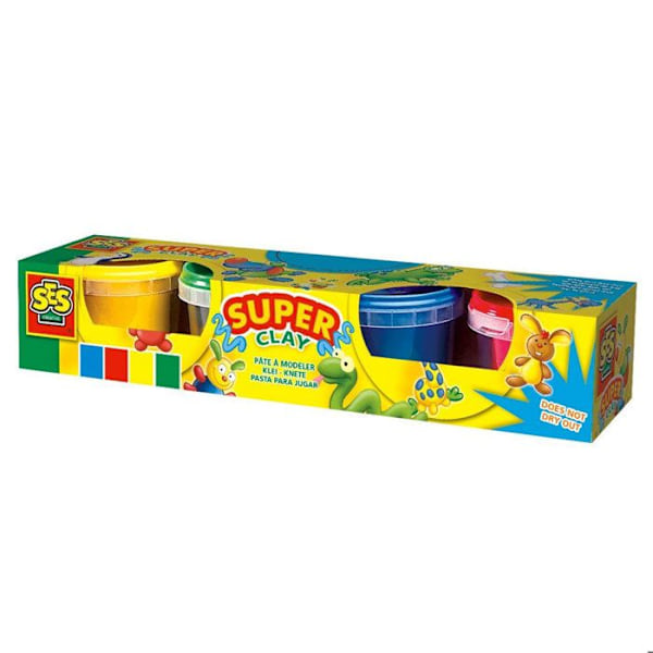 Modellenlera: Burkar 4x90gr Flerfärgad