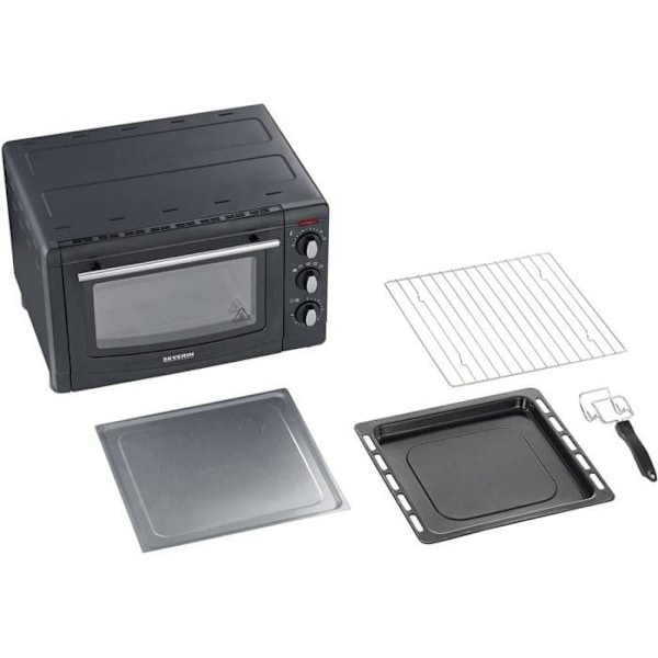 Severin Mini-ugn 20 L, Ingår: Grill och stekpanna, 60 min timer, 1 500 W, Svart, TO 2067 - TO 2067 svart