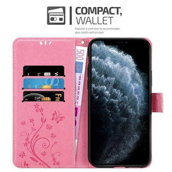 Cadorabo Fodral för Apple iPhone 11 (XI) - i rosa - Skydd i blomdesign med magnetlås