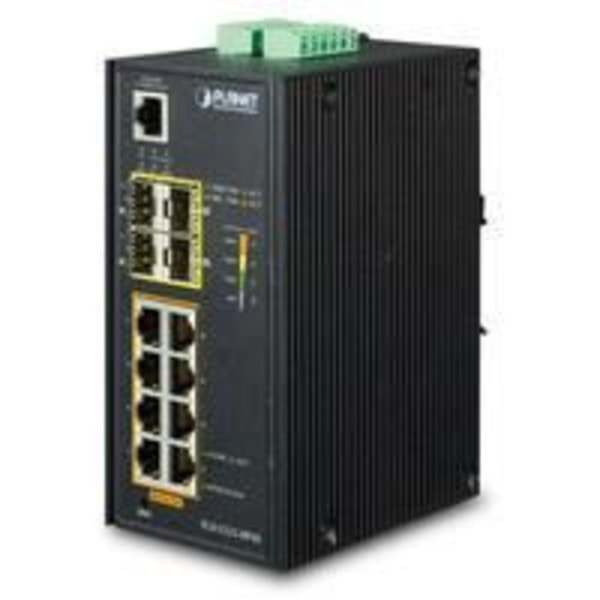 Planet IGS-5225-8P4S Network Switch Managed L2+ Gigabit Ethernet (10/100/1000) Svart Ethernet-anslutning - stöder strömförsörjning