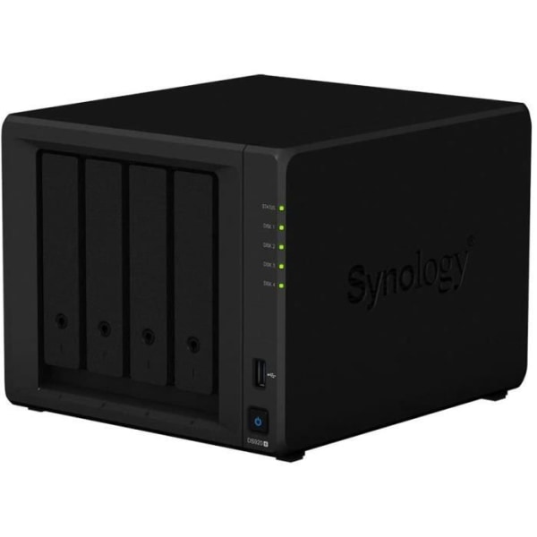 Synology DS920+ 16TB 4-Bay Desktop NAS-lösning, installerad med 4 4TB Western Digital Red-enheter -
