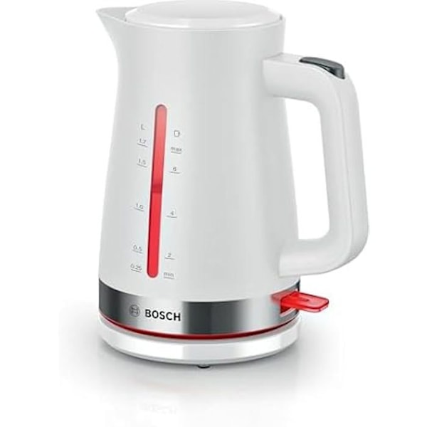 Vattenkokare - BOSCH - TWK 4M221 - 1,7 L - 2400 W - Trådlös - Vattennivåindikator Vit