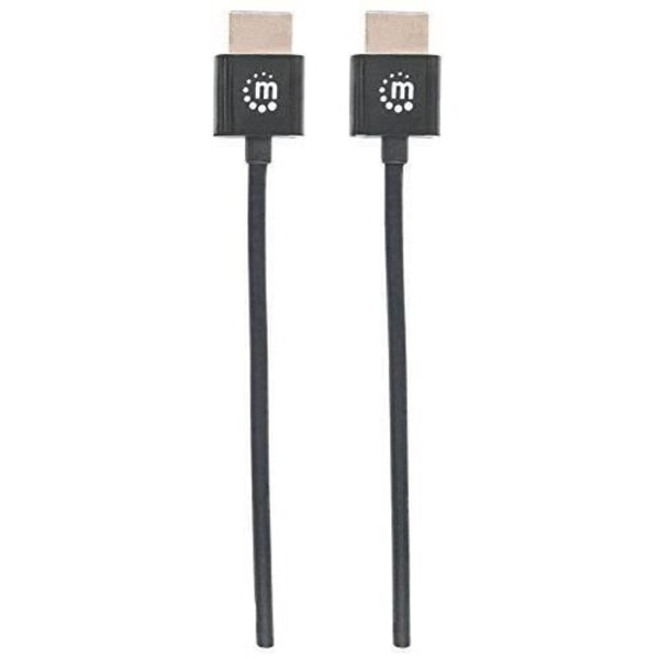 Manhattan ultradünnes High Speed HDMI-kabel med Ethernet-kanal 1m Svart - 394352