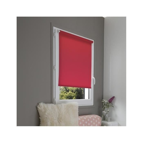 Butik Rullgardin - Första - Röd - 52 x 170 cm - Montering Utan Att Borra - 100% Polyester Röd