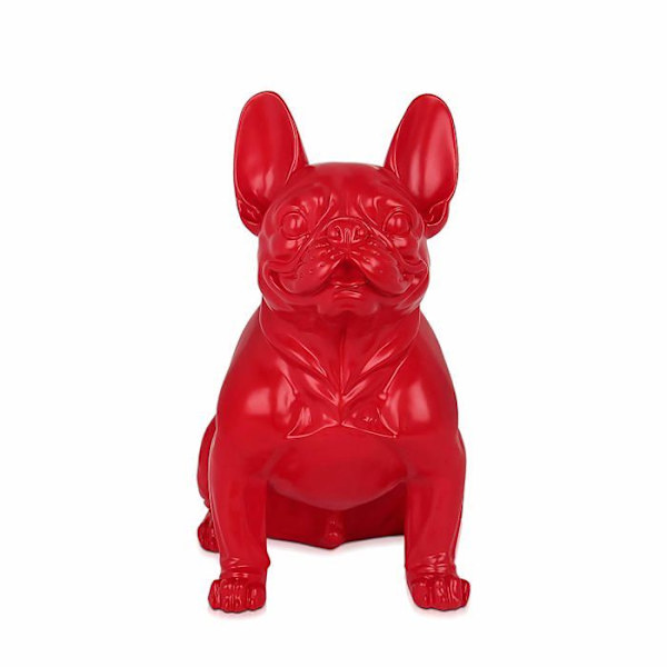 Staty - statyett Världskonst - TW60331 - Fransk bulldogg sittande hartsskulptur, flerfärgad, 40x23x41 Cm