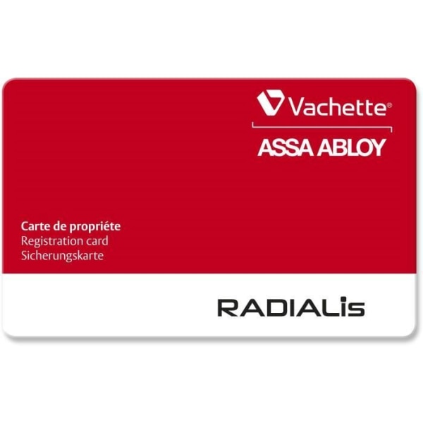 Vachette RADIALis urkopplingsbar låscylinder 42,5x42,5 mm för entrédörr, mycket hög säkerhet, 4 nycklar som inte går att kopiera Nickelpläterad