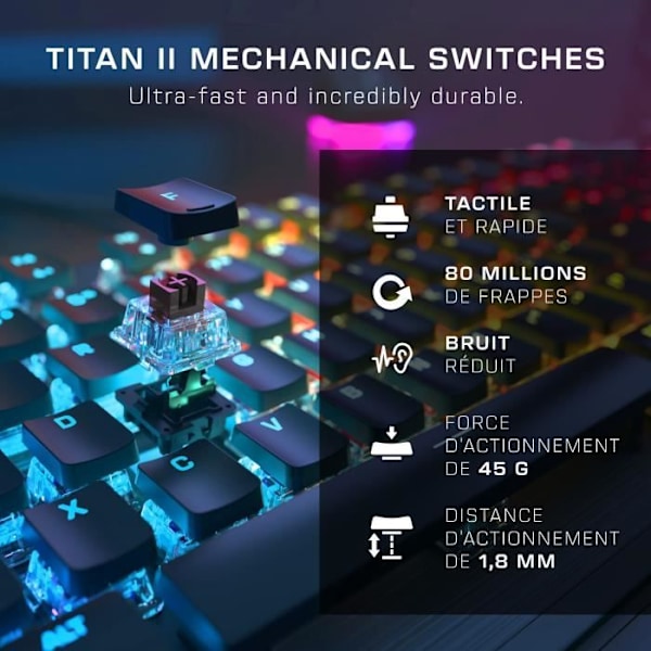 Speltangentbord - Mekaniskt - ROCCAT - Vulcan II (Taktilt) - Svart - AZERTY