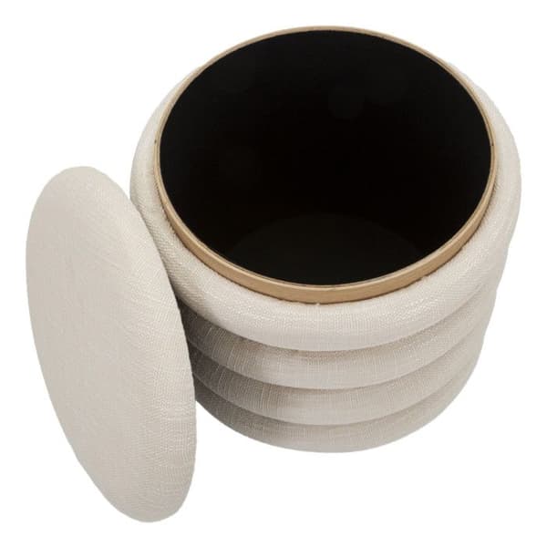 Puff med förvaring "Damasco" 42cm Beige